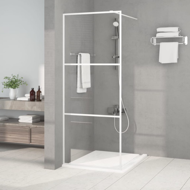 vidaXL Duschwand für Begehbare Dusche Weiß 80x195 cm ESG-Klarglas vidaXL Duschwand für Begehbare Dusche Weiß 80x195 cm ESG-Klarglas