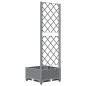 vidaXL Pflanzkübel mit Rankgitter Hellgrau 40x40x121,5 cm PP vidaXL Pflanzkübel mit Rankgitter Hellgrau 40x40x121,5 cm PP