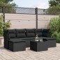 vidaXL 7-tlg. Garten-Sofagarnitur mit Kissen Schwarz Poly Rattan vidaXL 7-tlg. Garten-Sofagarnitur mit Kissen Schwarz Poly Rattan