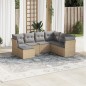 vidaXL 7-tlg. Garten-Sofagarnitur mit Kissen Beige Poly Rattan vidaXL 7-tlg. Garten-Sofagarnitur mit Kissen Beige Poly Rattan