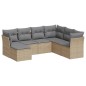 vidaXL 7-tlg. Garten-Sofagarnitur mit Kissen Beige Poly Rattan vidaXL 7-tlg. Garten-Sofagarnitur mit Kissen Beige Poly Rattan