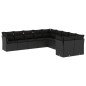 vidaXL 10-tlg. Garten-Sofagarnitur mit Kissen Schwarz Poly Rattan vidaXL 10-tlg. Garten-Sofagarnitur mit Kissen Schwarz Poly Rattan