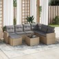 vidaXL 8-tlg. Garten-Sofagarnitur mit Kissen Beige Poly Rattan vidaXL 8-tlg. Garten-Sofagarnitur mit Kissen Beige Poly Rattan