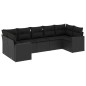 vidaXL 7-tlg. Garten-Sofagarnitur mit Kissen Schwarz Poly Rattan vidaXL 7-tlg. Garten-Sofagarnitur mit Kissen Schwarz Poly Rattan