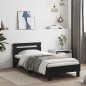 vidaXL Bettgestell mit Kopfteil Schwarz 75x190 cm Holzwerkstoff vidaXL Bettgestell mit Kopfteil Schwarz 75x190 cm Holzwerkstoff