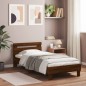 vidaXL Bettgestell mit Kopfteil Braun Eiche 75x190 cm Holzwerkstoff vidaXL Bettgestell mit Kopfteil Braun Eiche 75x190 cm Holzwerkstoff