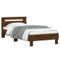vidaXL Bettgestell mit Kopfteil Braun Eiche 75x190 cm Holzwerkstoff vidaXL Bettgestell mit Kopfteil Braun Eiche 75x190 cm Holzwerkstoff