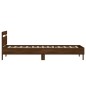 vidaXL Bettgestell mit Kopfteil Braun Eiche 75x190 cm Holzwerkstoff vidaXL Bettgestell mit Kopfteil Braun Eiche 75x190 cm Holzwerkstoff