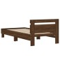 vidaXL Bettgestell mit Kopfteil Braun Eiche 75x190 cm Holzwerkstoff vidaXL Bettgestell mit Kopfteil Braun Eiche 75x190 cm Holzwerkstoff