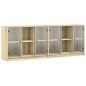 vidaXL Bücherschrank mit Türen Sonoma-Eiche 204x37x75 cm Holzwerkstoff vidaXL Bücherschrank mit Türen Sonoma-Eiche 204x37x75 cm Holzwerkstoff