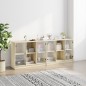 vidaXL Bücherschrank mit Türen Sonoma-Eiche 204x37x75 cm Holzwerkstoff vidaXL Bücherschrank mit Türen Sonoma-Eiche 204x37x75 cm Holzwerkstoff