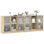 vidaXL Bücherschrank mit Türen Sonoma-Eiche 204x37x75 cm Holzwerkstoff vidaXL Bücherschrank mit Türen Sonoma-Eiche 204x37x75 cm Holzwerkstoff