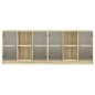 vidaXL Bücherschrank mit Türen Sonoma-Eiche 204x37x75 cm Holzwerkstoff vidaXL Bücherschrank mit Türen Sonoma-Eiche 204x37x75 cm Holzwerkstoff