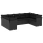 vidaXL 9-tlg. Garten-Sofagarnitur mit Kissen Schwarz Poly Rattan vidaXL 9-tlg. Garten-Sofagarnitur mit Kissen Schwarz Poly Rattan