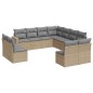 vidaXL 11-tlg. Garten-Sofagarnitur mit Kissen Beige Poly Rattan vidaXL 11-tlg. Garten-Sofagarnitur mit Kissen Beige Poly Rattan