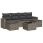 vidaXL 7-tlg. Garten-Sofagarnitur mit Kissen Grau Poly Rattan vidaXL 7-tlg. Garten-Sofagarnitur mit Kissen Grau Poly Rattan