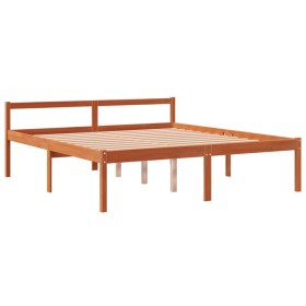 vidaXL Seniorenbett Wachsbraun 160x200 cm Massivholz Kiefer