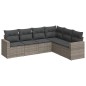 vidaXL 6-tlg. Garten-Sofagarnitur mit Kissen Grau Poly Rattan vidaXL 6-tlg. Garten-Sofagarnitur mit Kissen Grau Poly Rattan