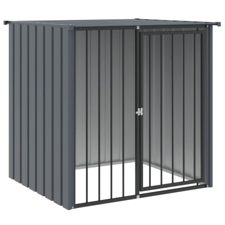 vidaXL Hundehütte mit Dach Schwarz 110x103x109 cm Verzinkter Stahl