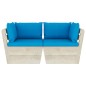 vidaXL Garten-Palettensofa 2-Sitzer mit Kissen Fichtenholz vidaXL Garten-Palettensofa 2-Sitzer mit Kissen Fichtenholz