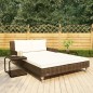 vidaXL 2-Personen-Sonnenliege mit Auflagen Poly Rattan Braun vidaXL 2-Personen-Sonnenliege mit Auflagen Poly Rattan Braun