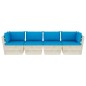 Garten-Palettensofa 4-Sitzer mit Kissen Fichtenholz Garten-Palettensofa 4-Sitzer mit Kissen Fichtenholz