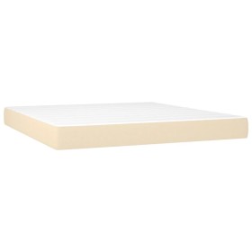 vidaXL Taschenfederkernmatratze Creme 180x200x20 cm Stoff
