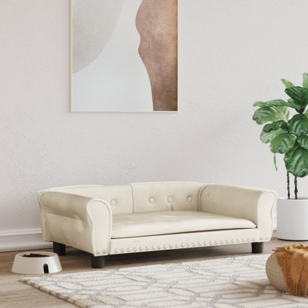 vidaXL Hundebett Creme 95x55x30 cm Samt