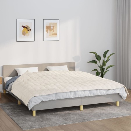 vidaXL Gewichtsdecke Hellcreme 155x220 cm 7 kg Stoff