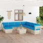 9-tlg. Garten-Sofagarnitur aus Paletten mit Kissen Fichtenholz 9-tlg. Garten-Sofagarnitur aus Paletten mit Kissen Fichtenholz