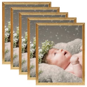 vidaXL Bilderrahmen Collage 5 Stk. für Tisch Golden 13x18 cm MDF