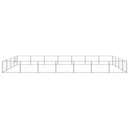 vidaXL Hundezwinger Silbern 28 m² Stahl