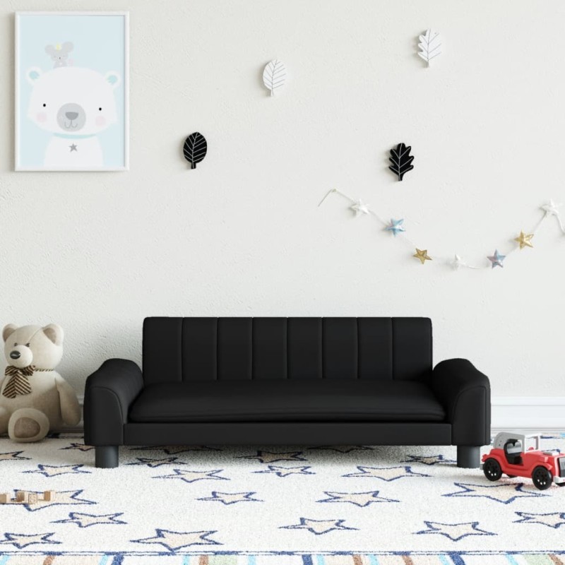 vidaXL Kindersofa Schwarz 90x53x30 cm Kunstleder vidaXL Kindersofa Schwarz 90x53x30 cm Kunstleder