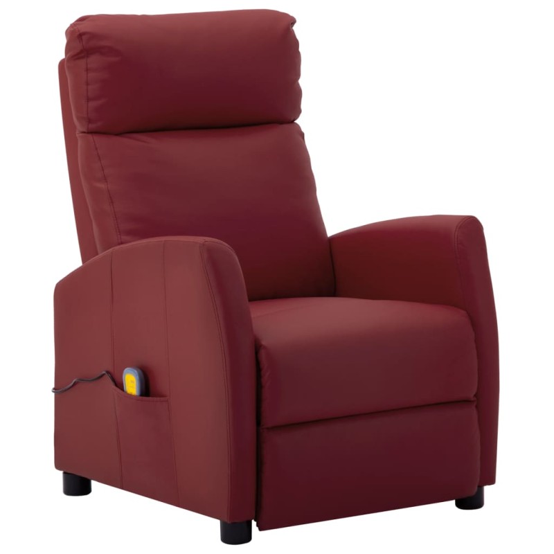 vidaXL Massagesessel Weinrot Kunstleder vidaXL Massagesessel Weinrot Kunstleder
