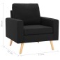 vidaXL Sessel Schwarz Stoff vidaXL Sessel Schwarz Stoff
