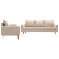 vidaXL 2-tlg. Sofagarnitur Stoff Creme vidaXL 2-tlg. Sofagarnitur Stoff Creme