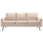 vidaXL 2-tlg. Sofagarnitur Stoff Creme vidaXL 2-tlg. Sofagarnitur Stoff Creme
