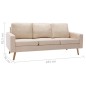 vidaXL 2-tlg. Sofagarnitur Stoff Creme vidaXL 2-tlg. Sofagarnitur Stoff Creme