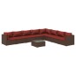 vidaXL 9-tlg. Garten-Lounge-Set mit Kissen Poly Rattan Braun vidaXL 9-tlg. Garten-Lounge-Set mit Kissen Poly Rattan Braun