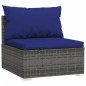 vidaXL 9-tlg. Garten-Lounge-Set mit Kissen Poly Rattan Grau vidaXL 9-tlg. Garten-Lounge-Set mit Kissen Poly Rattan Grau