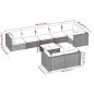 vidaXL 9-tlg. Garten-Lounge-Set mit Kissen Grau Poly Rattan vidaXL 9-tlg. Garten-Lounge-Set mit Kissen Grau Poly Rattan