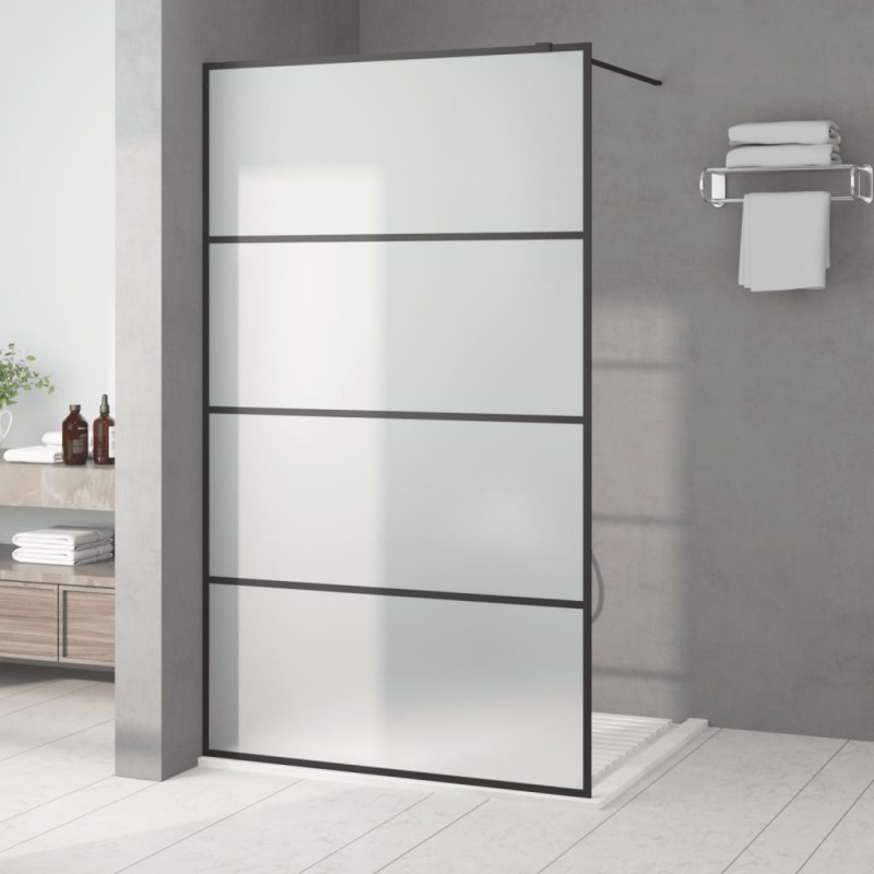 vidaXL Duschwand für Begehbare Dusche Schwarz 115x195 cm Matt ESG-Glas vidaXL Duschwand für Begehbare Dusche Schwarz 115x195 cm Matt ESG-Glas
