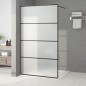 vidaXL Duschwand für Begehbare Dusche Schwarz 115x195 cm Matt ESG-Glas vidaXL Duschwand für Begehbare Dusche Schwarz 115x195 cm Matt ESG-Glas
