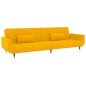 vidaXL Schlafsofa 2-Sitzer mit 2 Kissen Gelb Samt vidaXL Schlafsofa 2-Sitzer mit 2 Kissen Gelb Samt