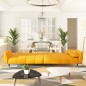 vidaXL Schlafsofa 2-Sitzer mit 2 Kissen Gelb Samt vidaXL Schlafsofa 2-Sitzer mit 2 Kissen Gelb Samt
