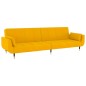 vidaXL Schlafsofa 2-Sitzer mit 2 Kissen Gelb Samt vidaXL Schlafsofa 2-Sitzer mit 2 Kissen Gelb Samt