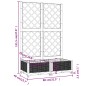vidaXL Pflanzkübel mit Rankgitter Hellgrau 80x40x121,5 cm PP vidaXL Pflanzkübel mit Rankgitter Hellgrau 80x40x121,5 cm PP