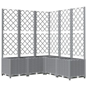 vidaXL Pflanzkübel mit Rankgitter Hellgrau 120x120x136 cm PP