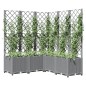 vidaXL Pflanzkübel mit Rankgitter Hellgrau 120x120x136 cm PP vidaXL Pflanzkübel mit Rankgitter Hellgrau 120x120x136 cm PP