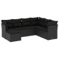 vidaXL 7-tlg. Garten-Sofagarnitur mit Kissen Schwarz Poly Rattan vidaXL 7-tlg. Garten-Sofagarnitur mit Kissen Schwarz Poly Rattan